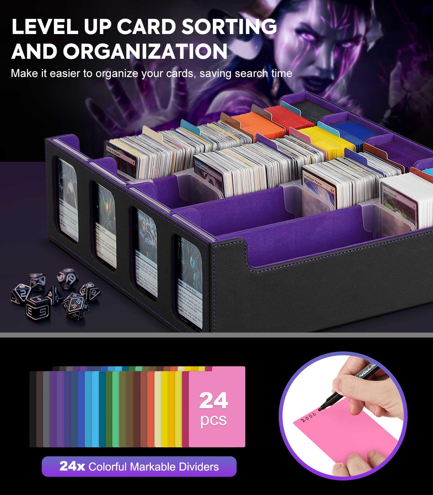 Mokocard Storage Box 3000 Mtg Deck Box 24 Colorful Dividers